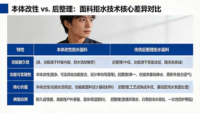 本体改性拒水纱在面料上的应用